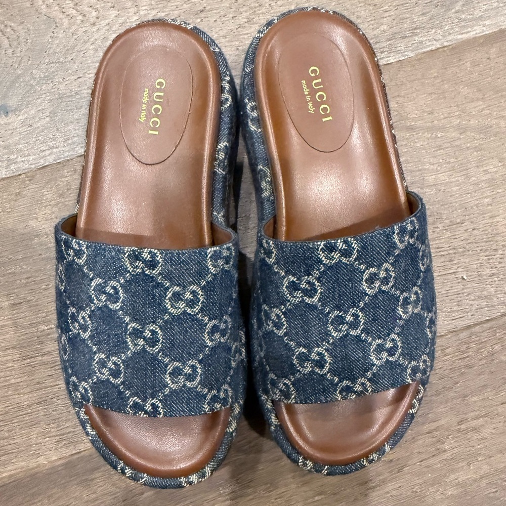 Gucci Women's Denim Blue Mules